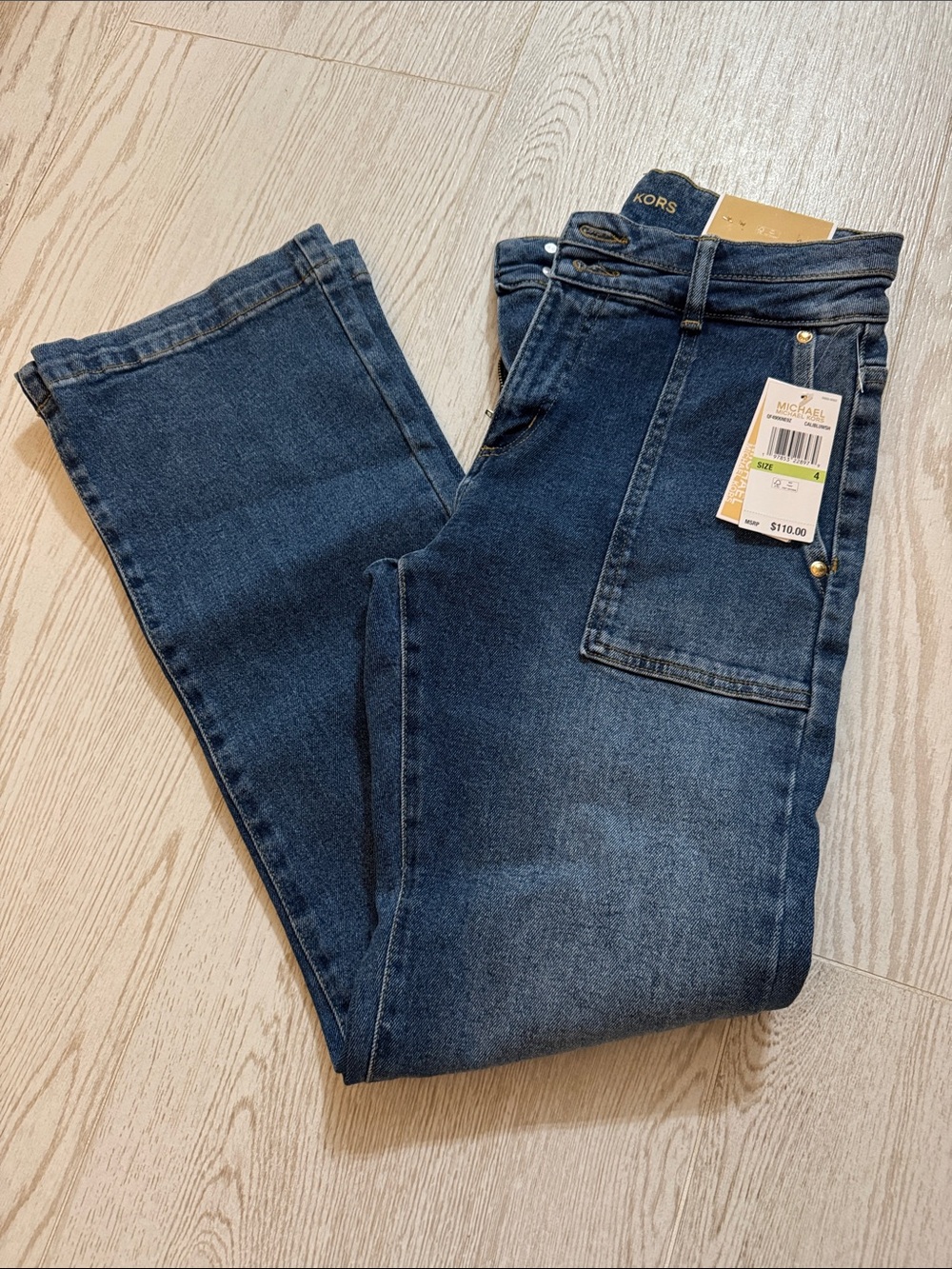 Michael Kors Indigo Blue Straight-Leg Denim Jeans